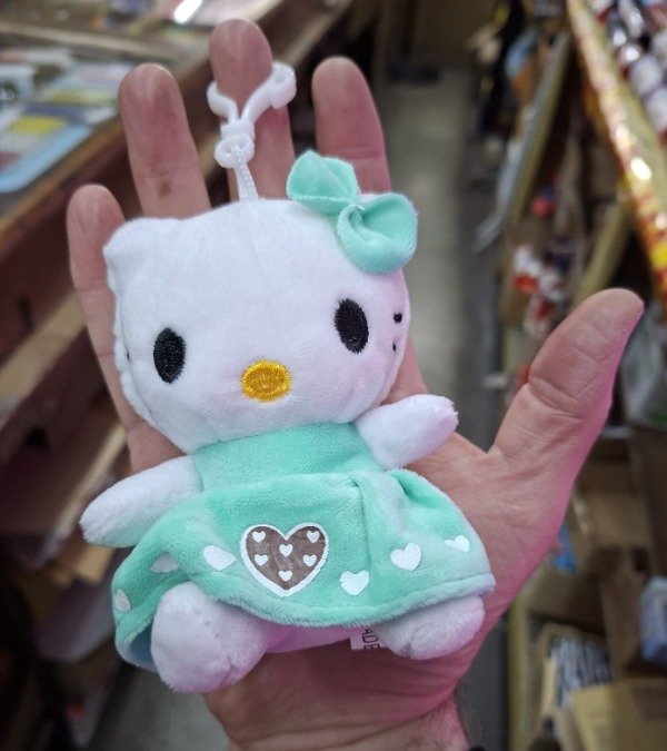 Producto - LLAVERO PELUCHE - KITTY CON VESTIDO VERDE