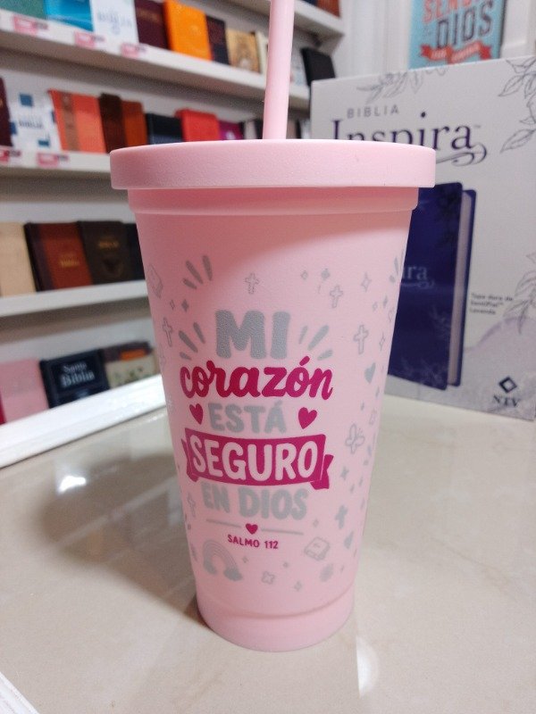 Producto - Vaso con Tapa sorbete Teen+ Infantil - Rosa - 500 ml - Mi Corazón  Esta Seguro