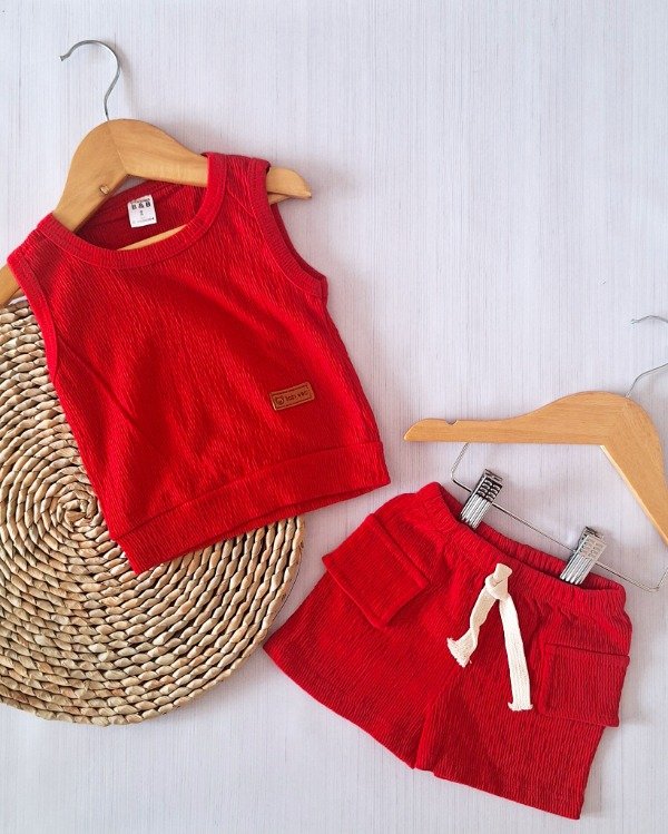 Producto - Conj. Wafle Cotton Rojo