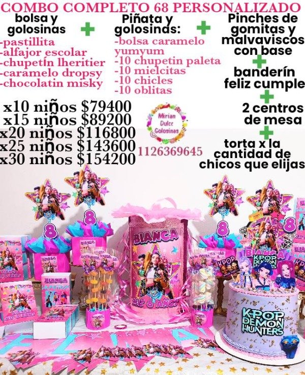 Producto - Combo cumpleaños 68 guerreras kpop