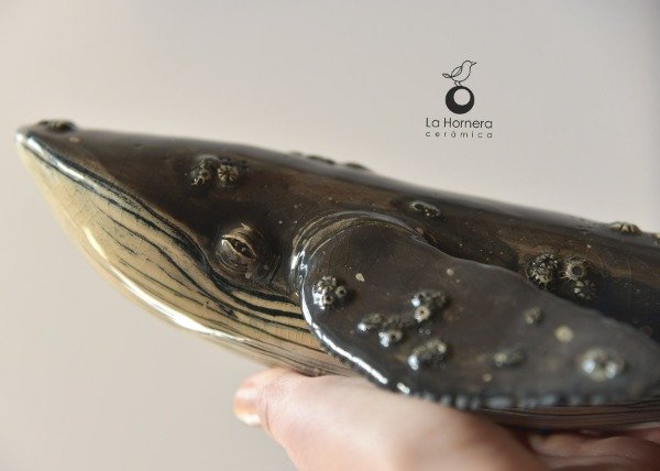 Producto - Escultura De Ballena De Cerámica Hecha A Mano Adorno Deco POR ENCARGO - 1