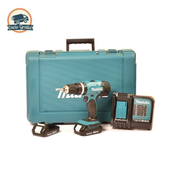 Producto - Atornillador Makita de 18 V DHP453SYE + 2 baterías + 1 cargador