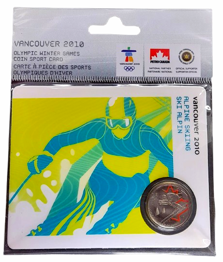 Producto - Canada COIN CARD Esquí Alpino (Esmaltada) Juegos Olímpicos Vancouver 2010