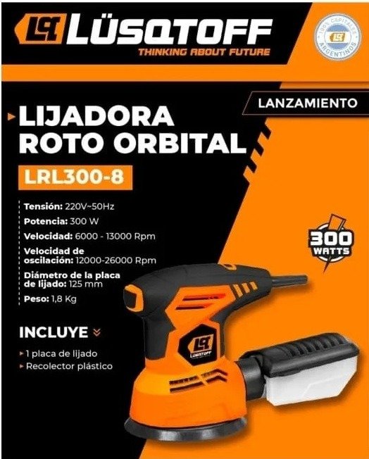 Producto - LIJADORA ROTO ORBITAL 125MM  300W  LRL3008  LUSQTOFF