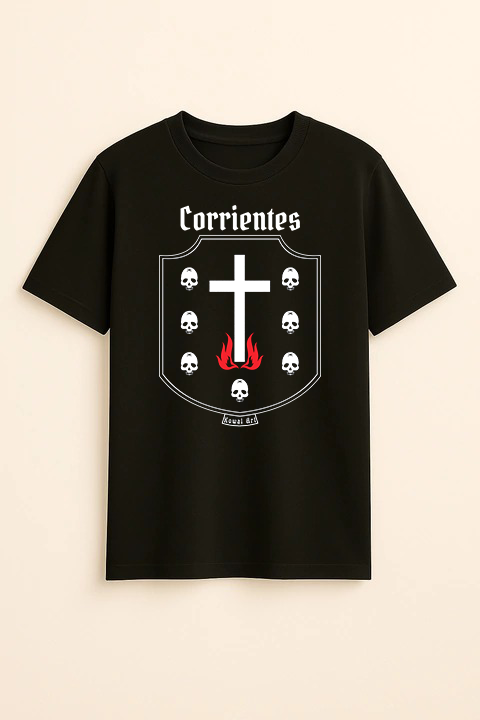 Escudo de Corrientes negra clásica hombre frontal