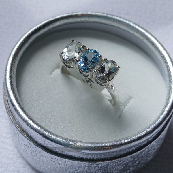 Producto - Anillo Simetría Plata 925 topacio claros y celeste n18