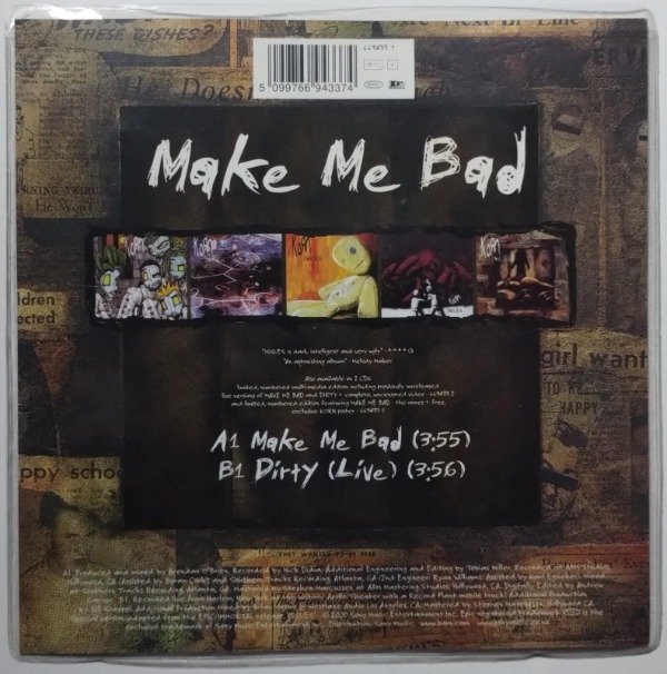 Producto - KORN Make Me Bad Disco Simple 7 VERDE UK 2000 Ltd Completo - 3