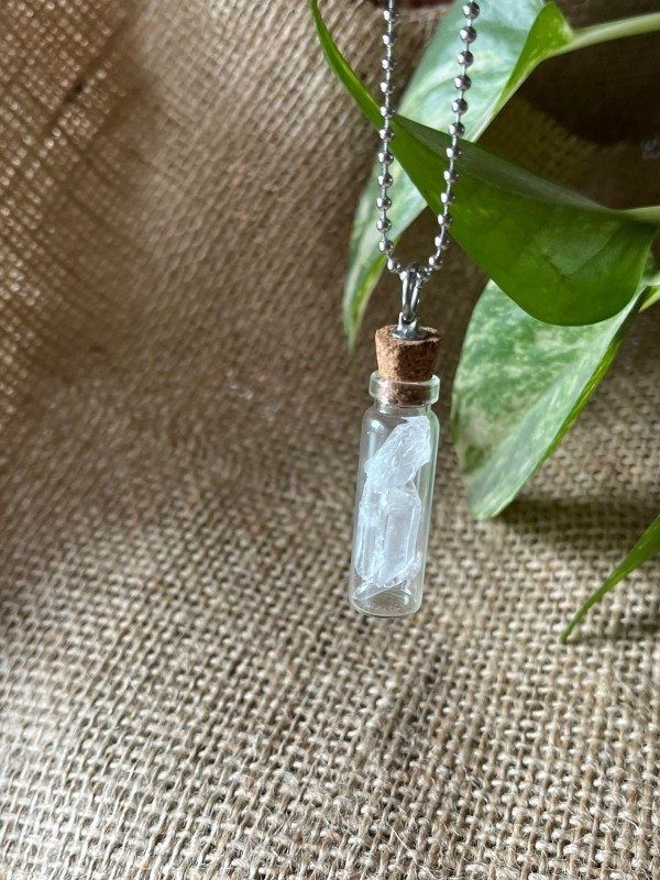 Producto - Dije botella - Cuarzo Blanco