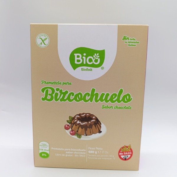 Producto - PREMEZCLA BIZCOCHUELO CHOCOLATE BIO X 480 GRS