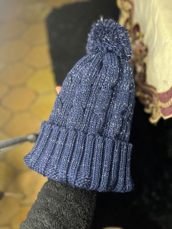 Producto - Gorro pompón azul