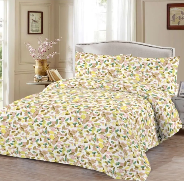 Producto - Juego de Sábanas "FLORES AMARILLAS" 2 1/2 Plazas Love and Homme