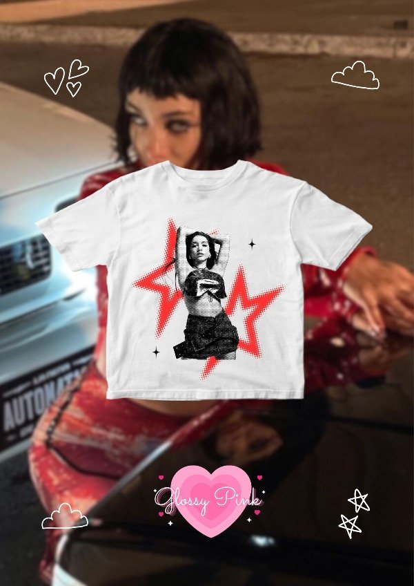 Producto - Baby Tee María Becerra Estrellas - DTF