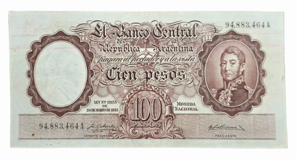Producto - 100 Pesos Moneda Nacional (Mazzaferri - Laurencena) Bott.2048 -VF (Poca emisión)