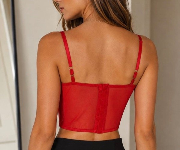 Top corset con arcos y tazas, broches en espalda — imagen 3