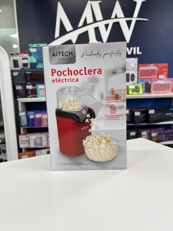 Producto - Pochoclera Electrica Aire Caliente 1200W Rojo Aitech AIPC010100R