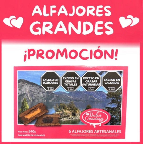 Producto - Caja X6 alfajores GRANDES (surtidos de DDL)