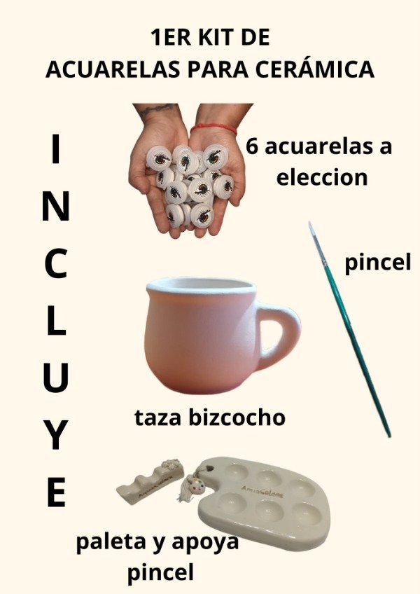 Producto - 1er KIT de ACUARELAS para CERAMICA