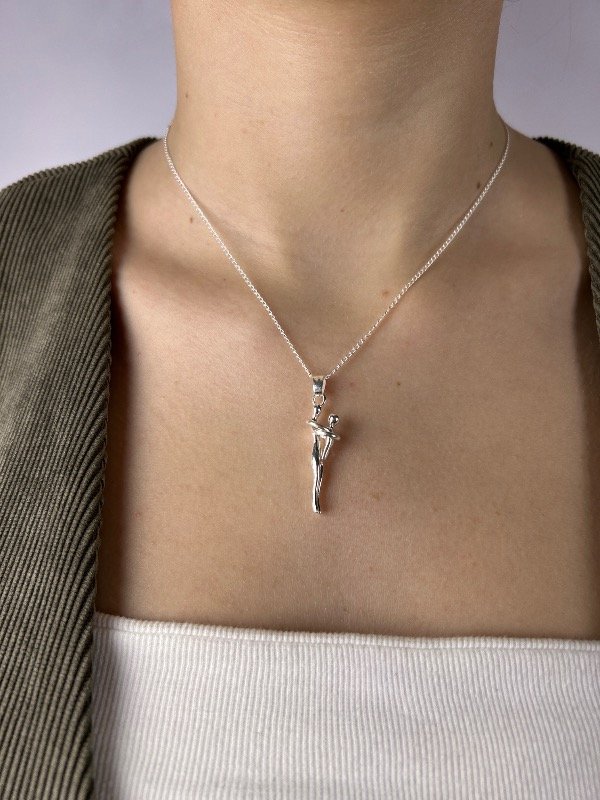 Producto - CADENA DE PLATA ABRAZO ETERNO MADRE HIJO 0246 - 0