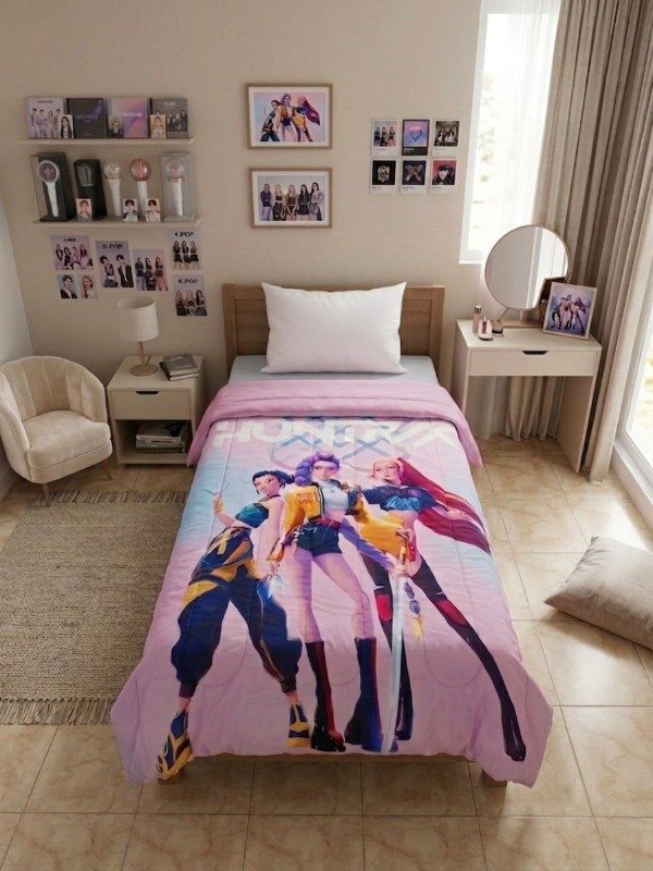 Producto - Acolchado de 1 1/2 Plazas "Las Guerreras K - Pop"