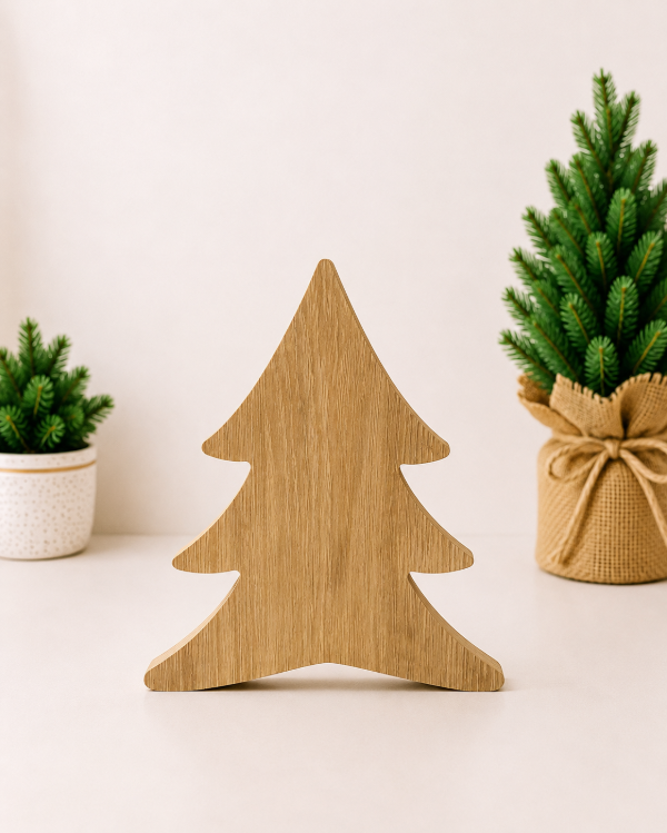 Producto - Set x3 pinos "abetos" decorativos color madera - 5