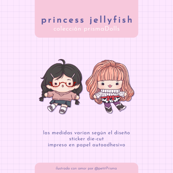 Producto - Sticker de papel "Kuragehime" (Colección prismaDolls)