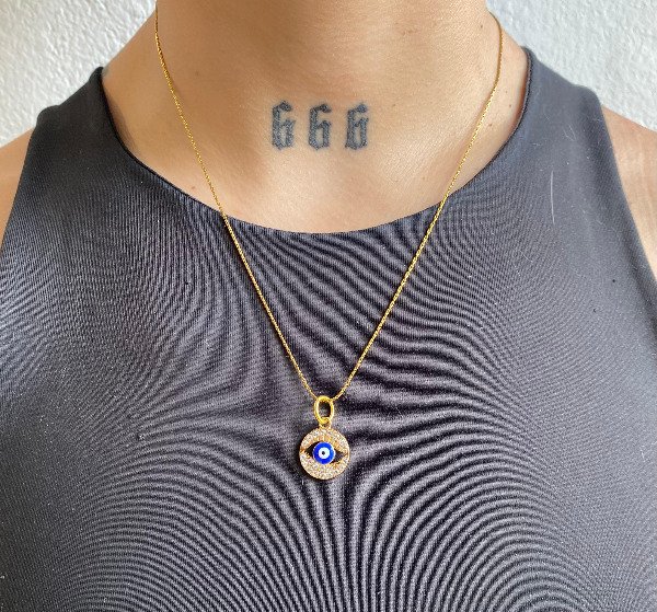 Producto - Collar ojo turco dorado