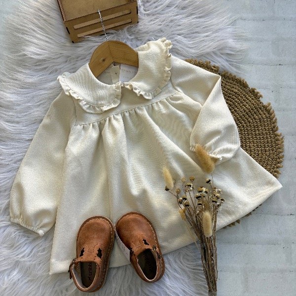 Producto - Vestido Emilia en color CRUDO talles hasta 3 años