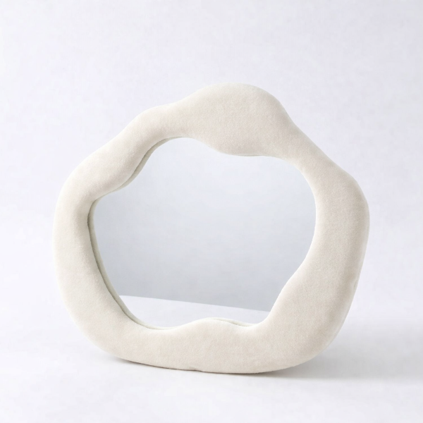 Producto - Espejo Decorativo de Apoyo en Pana Diseño curvy