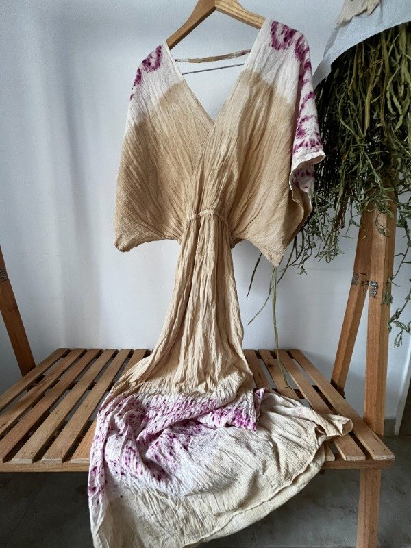 Producto - Vestido Largo Eucalipto y Cochinilla