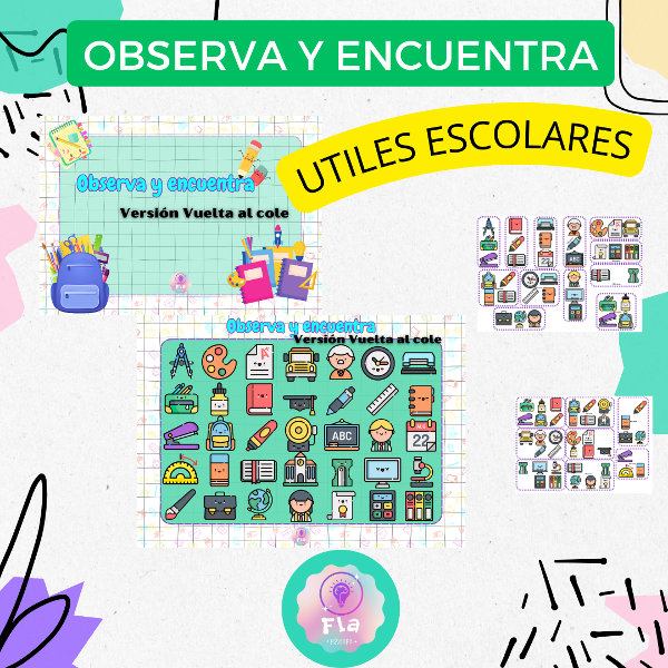 Producto - Observa y encuentra versión UTILES ESCOLARES