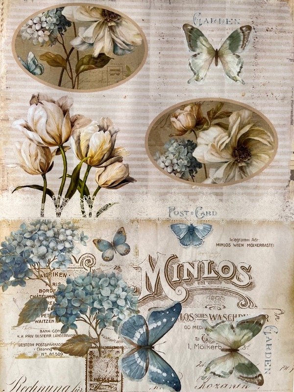 Producto - Lámina AUTOADHESIVA Serie Vintage BLUE-057