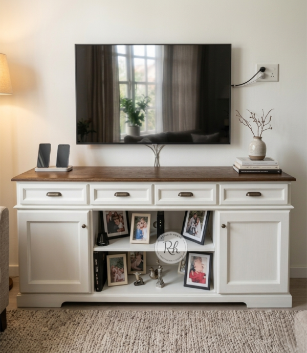 Producto - Rack lcd pino macizo Mesa tv Roma 1,80