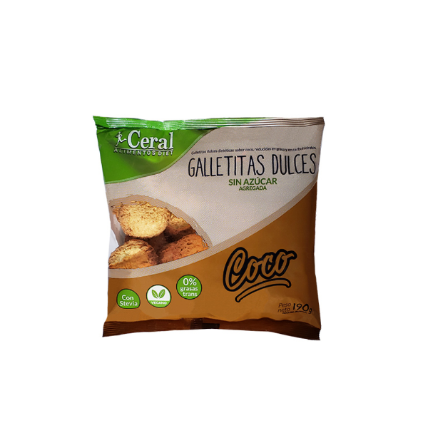 Producto - Galletitas dulces sin azúcar sabor Coco Ceral