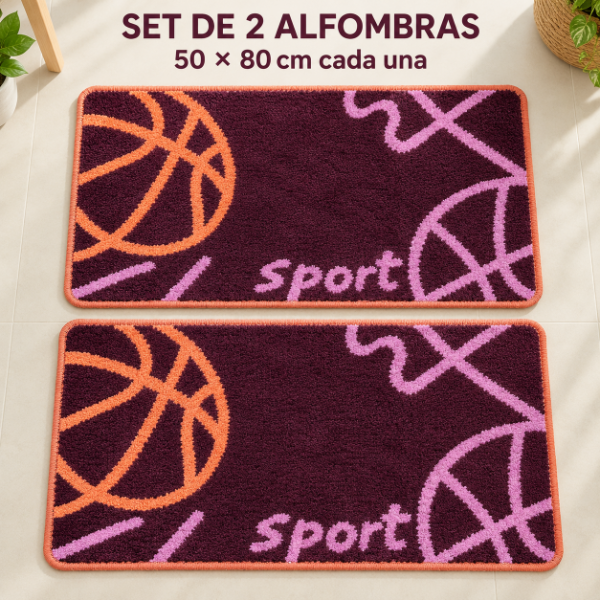 Producto - SET DE 2 ALFOMBRAS PIE DE CAMA GRUESAS 50X80CM ART DECO - 4