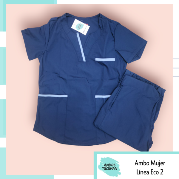 Producto - Ambo Línea Eco Azul detalle Celeste 2