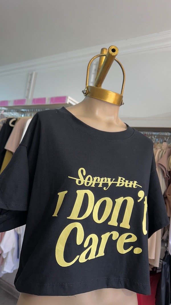 Producto - REMERA CROP I DONT CARE NEGRO