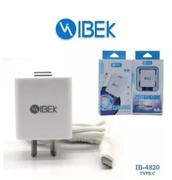 Producto - Cargador Rapido Ibek 4.8 Cable Tipo C 2 Usb