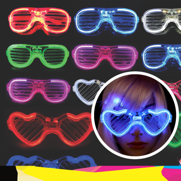 Producto - Anteojos luminosos, forma corazón, varios colores