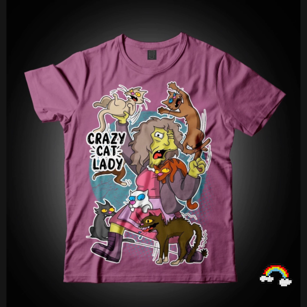 Producto - REMERA DE ADULTOS MANGA CORTA LOCA DE LOS GATOS SIMPSONS T.XXXL