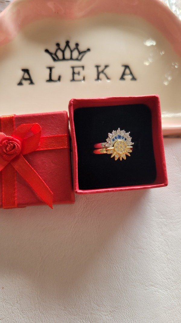 Producto - Anillos para compartir sol y luna plateado y dorado - 1