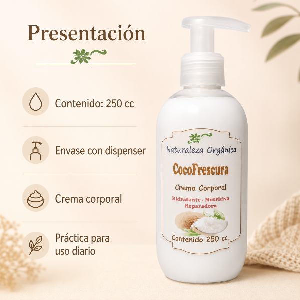 Producto - Crema Corporal CocoFrescura -  Hidratación y Frescura Natural - 4