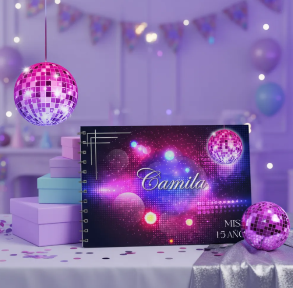 Producto - Kit Imprimible Libro De Firmas Mis 15 años - DISCO