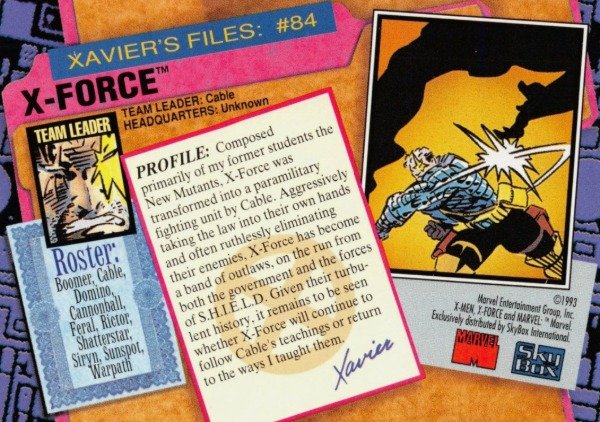 Producto - 1993 SkyBox X-Men Series 2  #84 - X-Force - 1