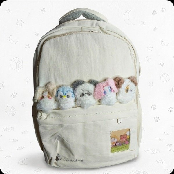 Producto - Mochila escolar escolar grande detalles peluches kawaii