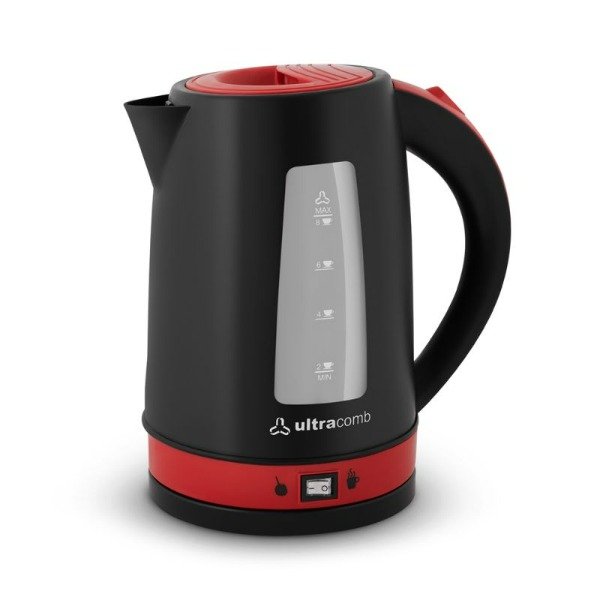 Producto - Pava eléctrica Ultracomb PE-4907 negra y roja 220V 2L
