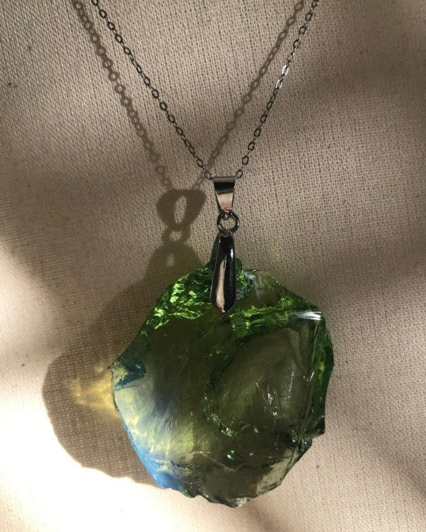 Producto - COLGANTE ANDARA EN BRUTO VERDE PLATA 925 - 3