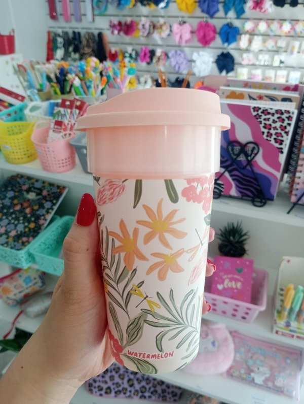 Producto - Vaso Coffe Salmón con Flores
