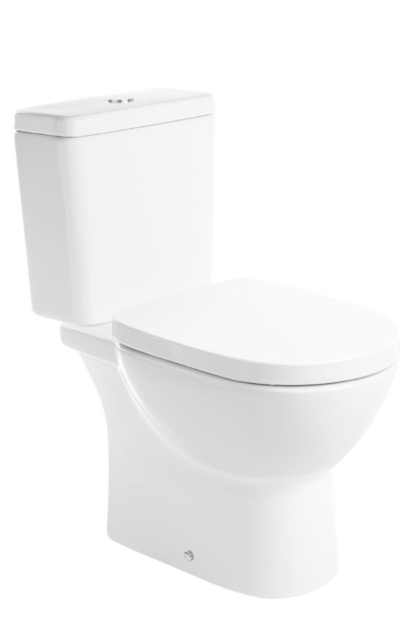 Producto - Inodoro largo Rimless de pie con salida dual Debba