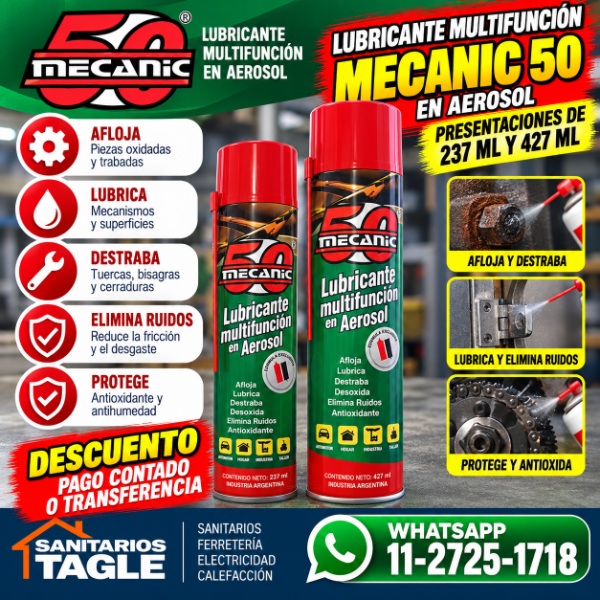 Producto - Lubricante Multiuso Mecanic50 Aerosol X 237 ML.