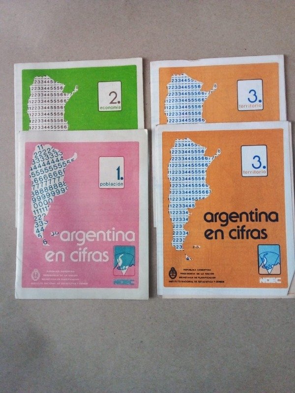 Producto - Argentina en cifras - INDEC 1984 - 4 folletos desplegables